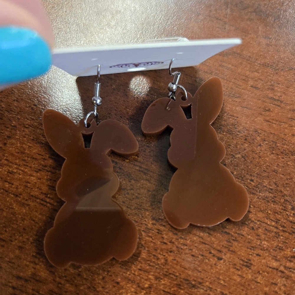 Leopard Print Bunny Earrings 🐰🐰 - Picture 3 of 5